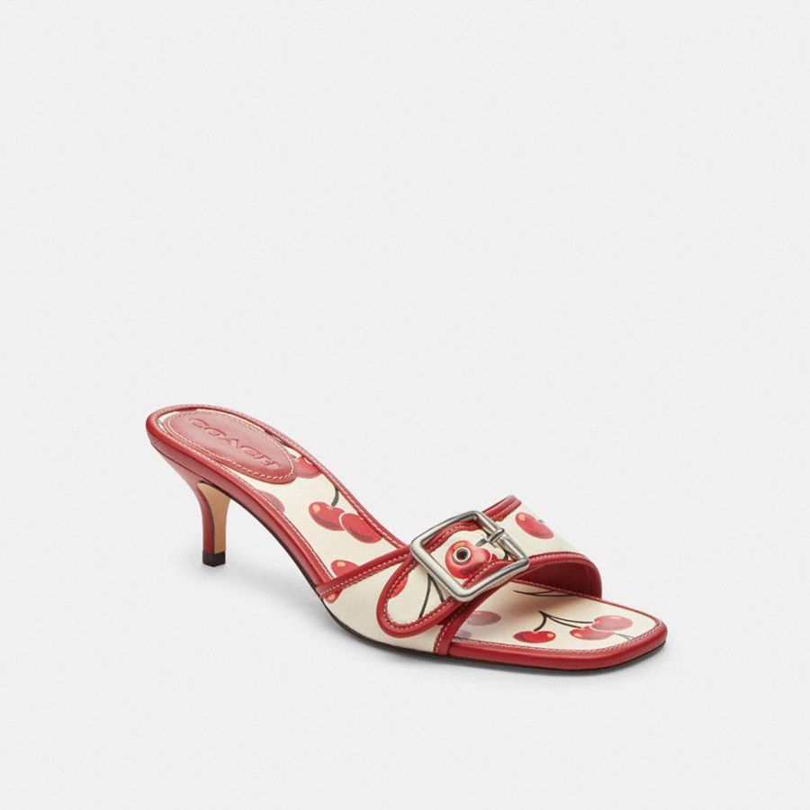 Sandálias COACH Margot With Cherry Print Feminino Vermelhas | 94815MRIQ