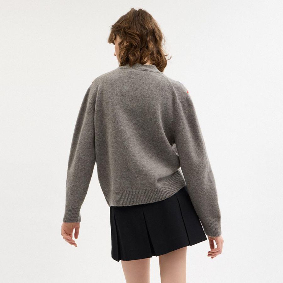 Suéter COACH Argyle Cardigan Feminino Cinzentas | 96287XKJA