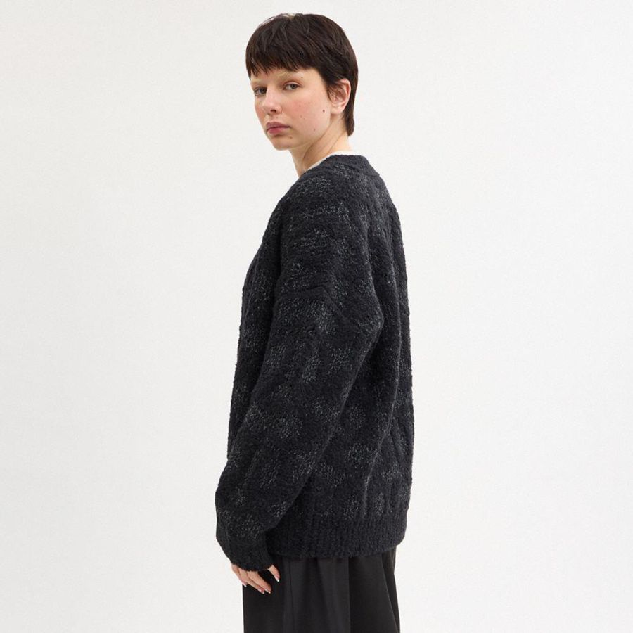 Suéter COACH Signature Cardigan Feminino Cinzentas | 05216VXQS