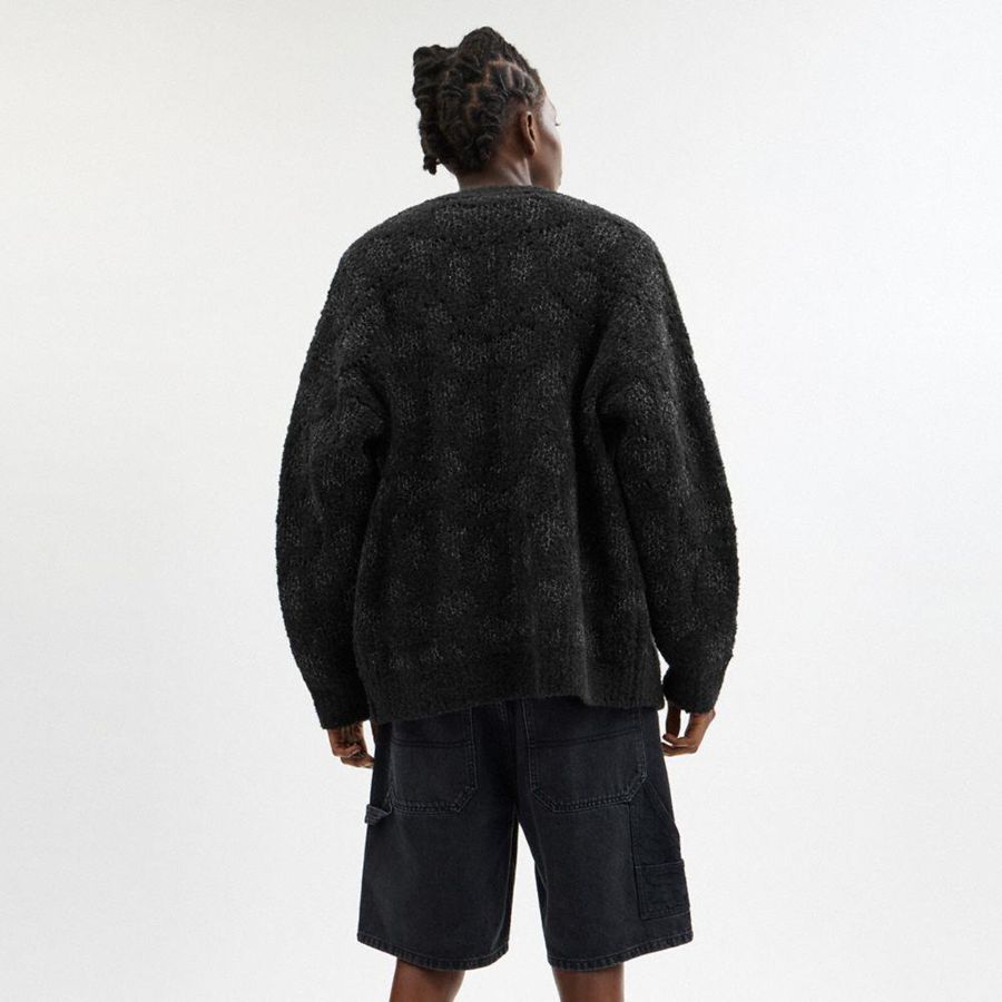 Suéter COACH Signature Cardigan Feminino Cinzentas | 05216VXQS