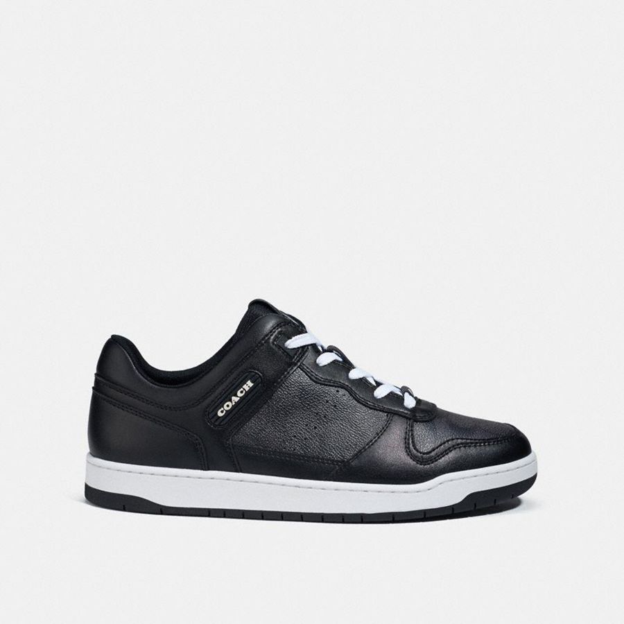 Tenis COACH C201 In Signature Canvas Masculino Pretas | 39086OJIT
