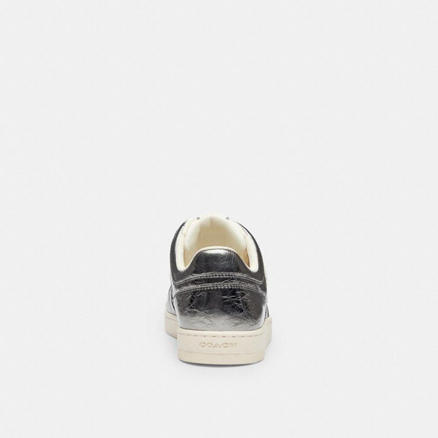 Tenis COACH C201 Low Top Feminino Prateadas | 72149TKNU