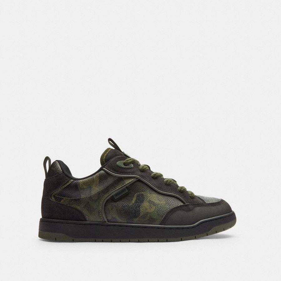 Tenis COACH C203 In Signature Camo Print Masculino Verdes | 97086XJAI