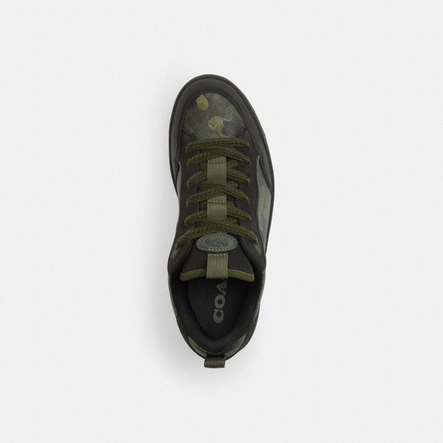 Tenis COACH C203 In Signature Camo Print Masculino Verdes | 97086XJAI