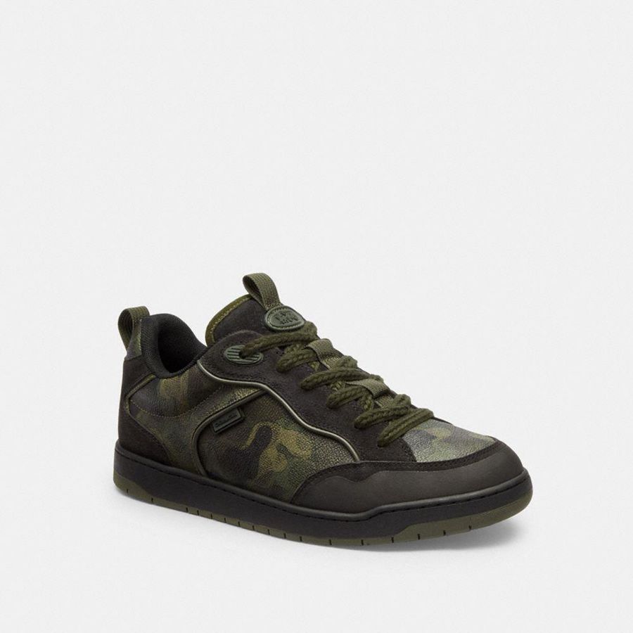 Tenis COACH C203 In Signature Camo Print Masculino Verdes | 97086XJAI
