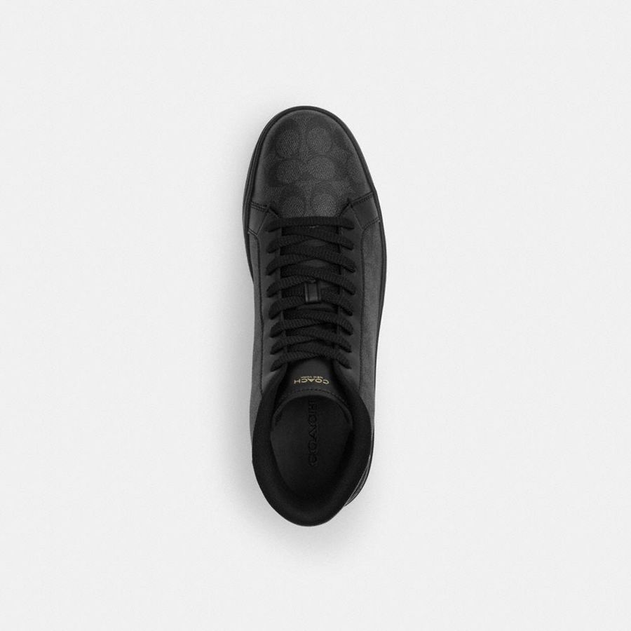 Tenis COACH High Line High Top In Signature Canvas Masculino Pretas | 65794CUFG