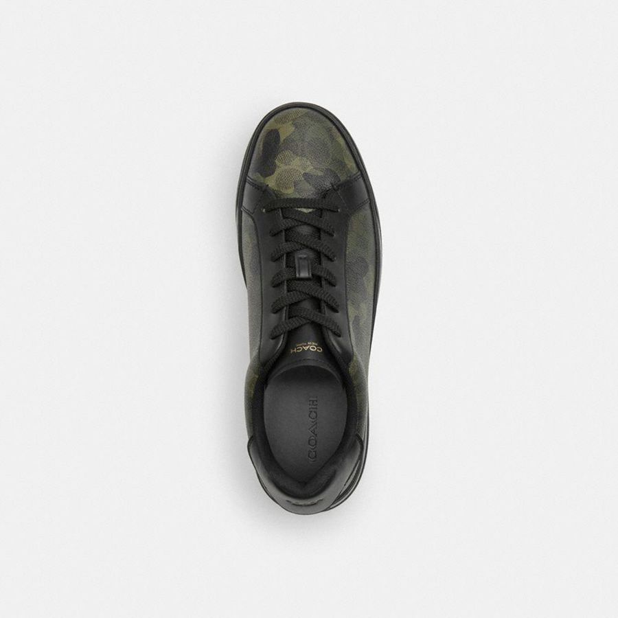 Tenis COACH High Line In Signature Camo Print Masculino Verdes | 41375FQIW