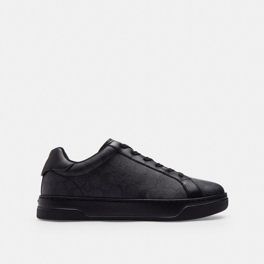 Tenis COACH High Line In Signature Canvas Masculino Pretas | 83625NCAV