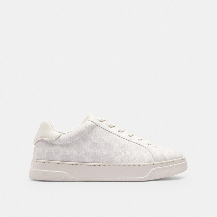 Tenis COACH High Line In Signature Canvas Masculino Branco | 93104LJQM