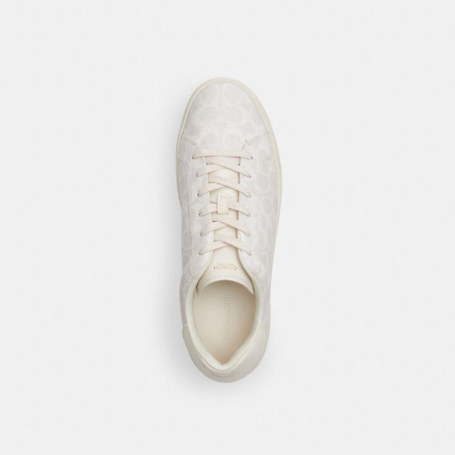 Tenis COACH High Line In Signature Canvas Masculino Branco | 93104LJQM