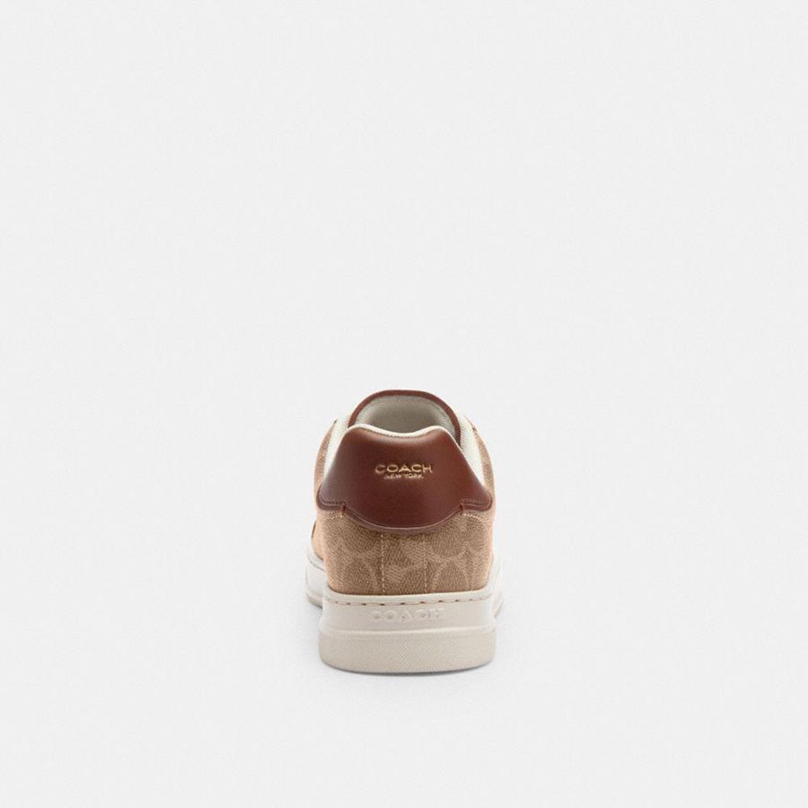 Tenis COACH High Line In Signature Canvas Feminino Marrom | 12376WFCT