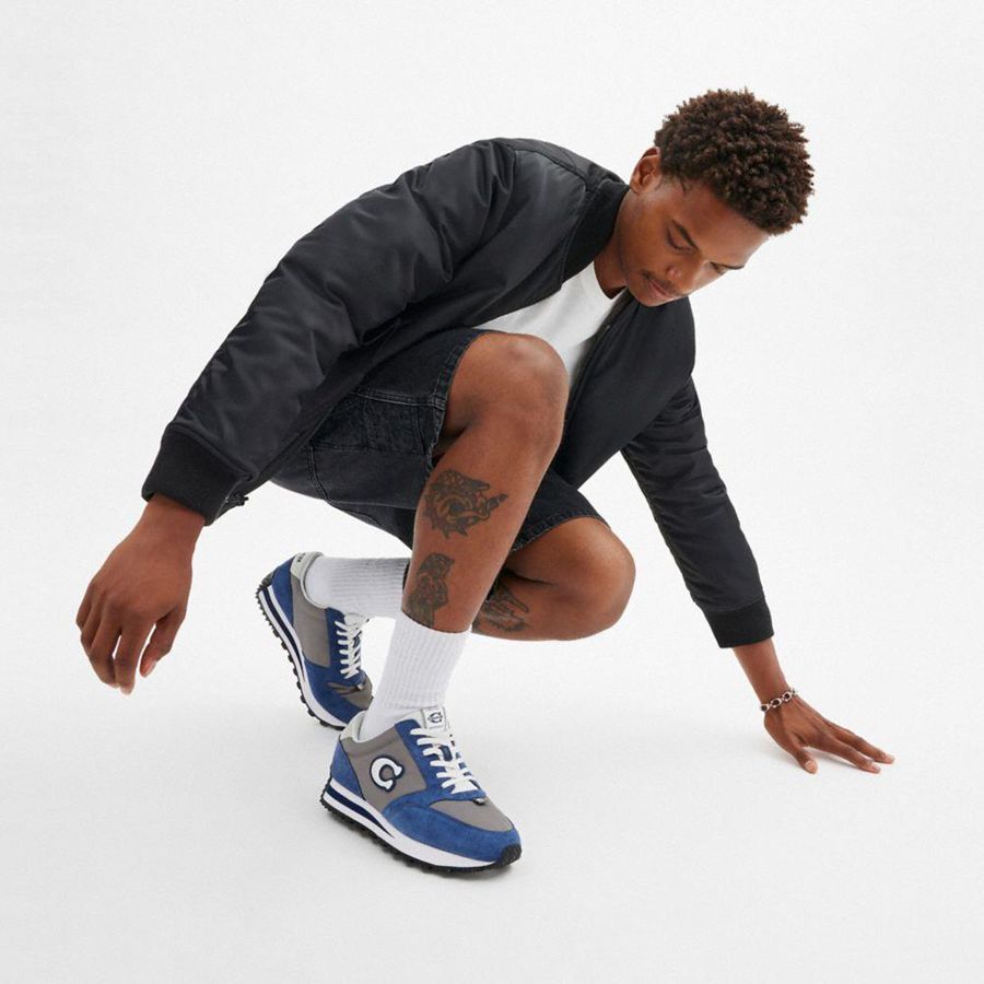 Tenis COACH Runner Masculino Cinzentas | 48051ZMYP