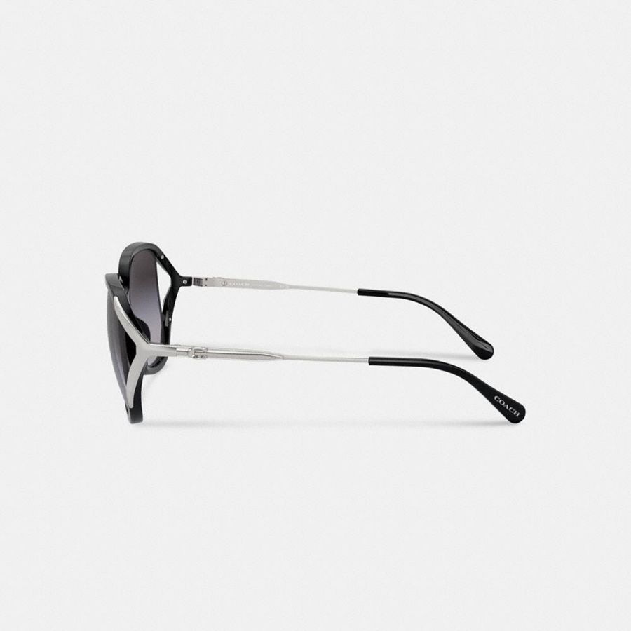 Óculos de Sol COACH Bandit Oversized Square Feminino Pretas | 08397DZUL