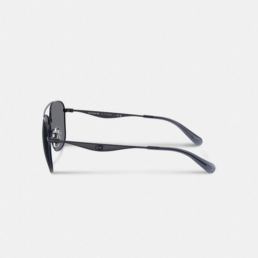 Óculos de Sol COACH Hardware Metal Pilot Feminino Pretas | 61809HTVM