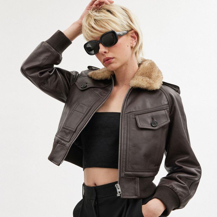 Óculos de Sol COACH Hardware Round Feminino Pretas | 95781EWNS
