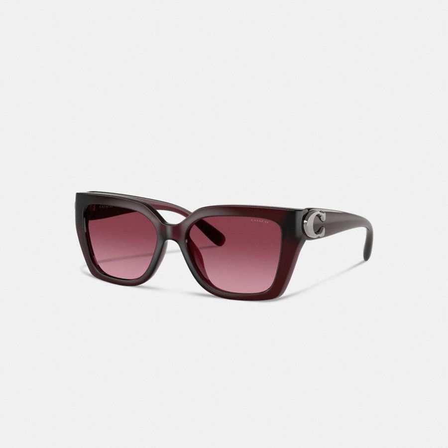 Óculos de Sol COACH Idol Square Cat Eye Feminino Rosa | 08652ENBZ