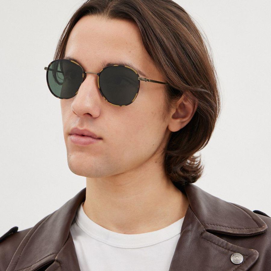 Óculos de Sol COACH Metal Windsor Round Masculino Verdes | 87635PRYL