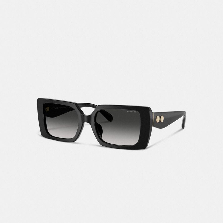 Óculos de Sol COACH Rogue Oversized Square Feminino Pretas | 85721FEIT