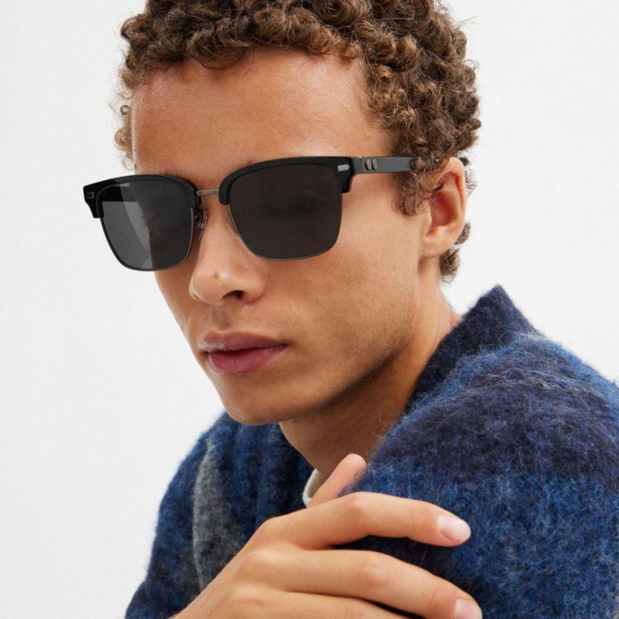 Óculos de Sol COACH Rogue Retro Masculino Pretas | 04639URGC