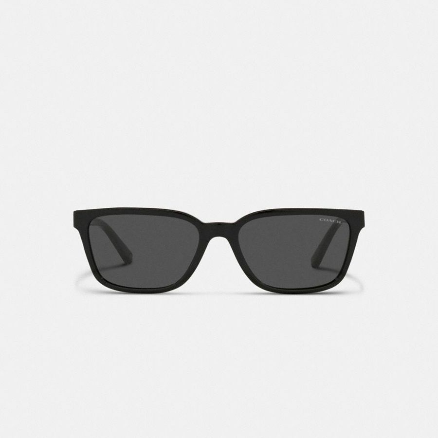 Óculos de Sol COACH Signature Workmark Square Masculino Pretas | 39407GSDB