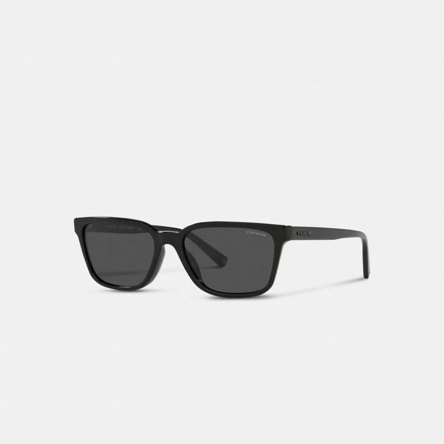 Óculos de Sol COACH Signature Workmark Square Masculino Pretas | 39407GSDB